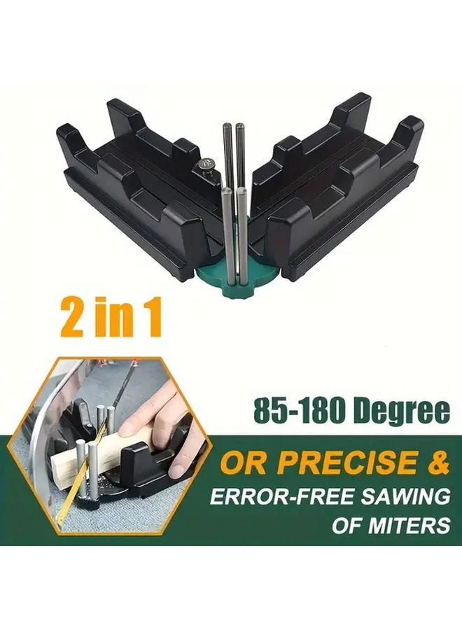 2 In 1 Miter Saw Protractor And Angle Template Precision Measuring Tool 80 180 Degree Black - Image 2