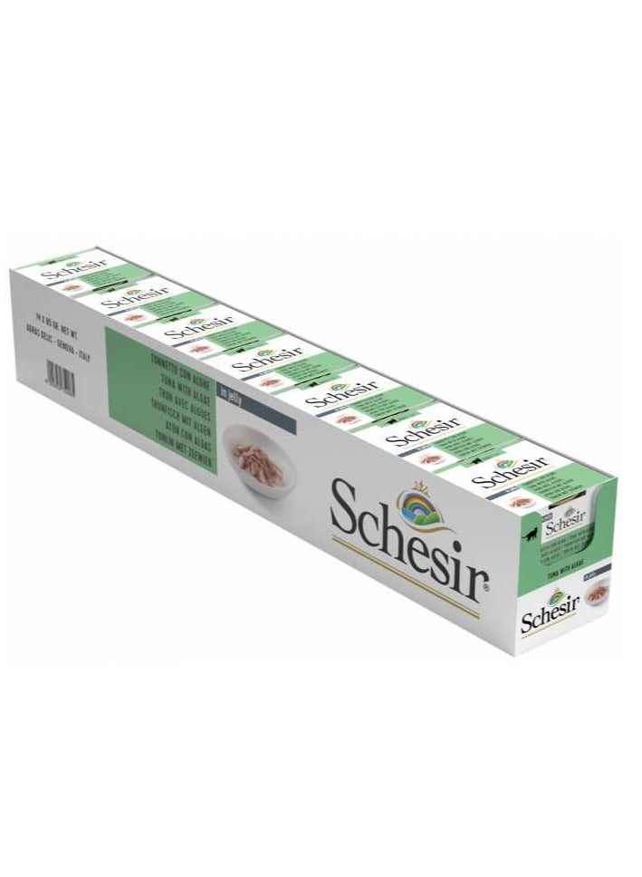 Schesir طعام رطب للقطط 14 قطعة - تونة مع الطحالب 85 جرام - Image 3