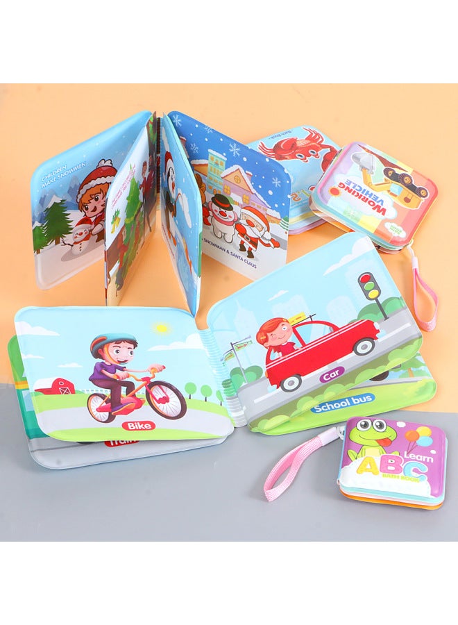 Baby Can't Tear Bath Book Children's Enlightenment Early Education Cognitive Bath Toy Book EVA Baby Cloth Book-Color:Trumpet-Ocean  - Image 2