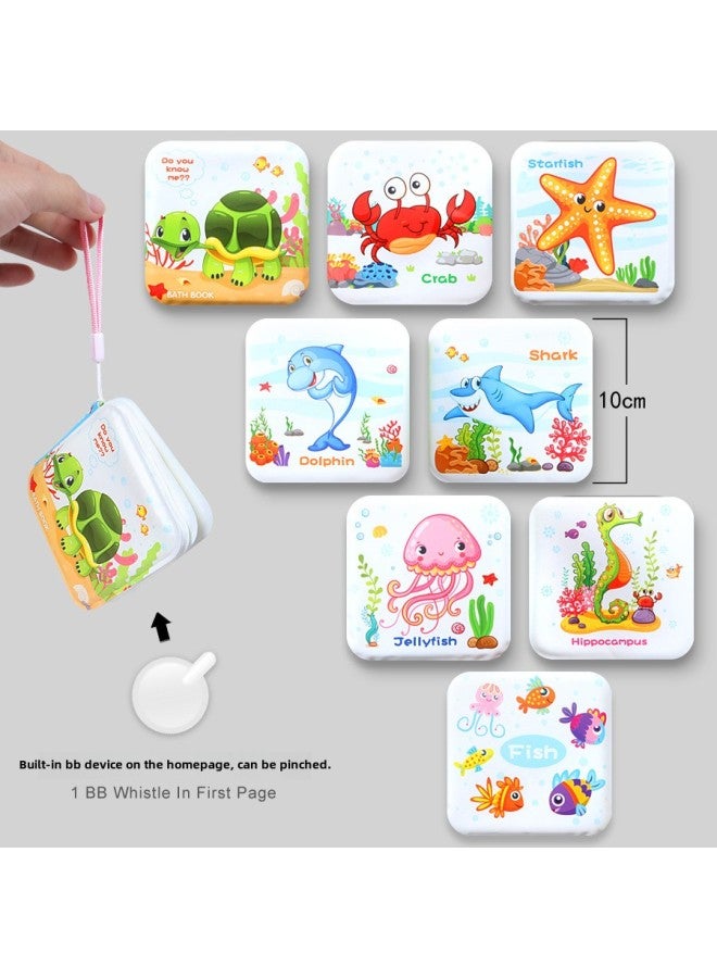 Baby Can't Tear Bath Book Children's Enlightenment Early Education Cognitive Bath Toy Book EVA Baby Cloth Book-Color:Trumpet-Ocean  - Image 1