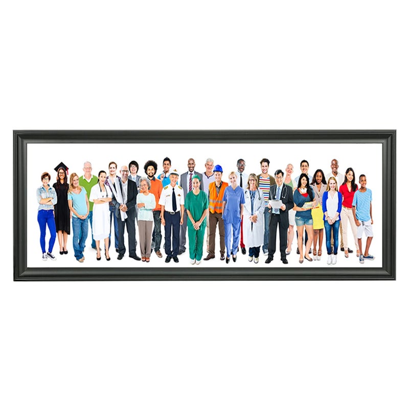 LTYHHK 8x22 Panoramic Picture Frames Solid Wood 8x22 Poster Frame 8x22Photo Frames Family Wall 8x22Picture Frame Black LMKB822