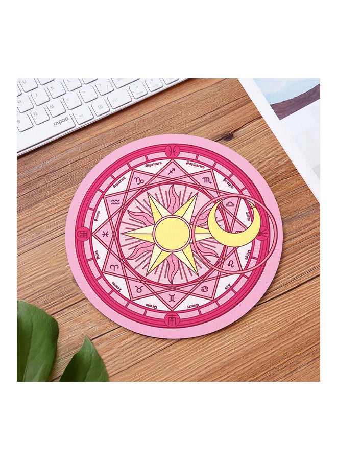 NIBEMINENT Round Mouse Pad Pink Magic Circle  - Image 2