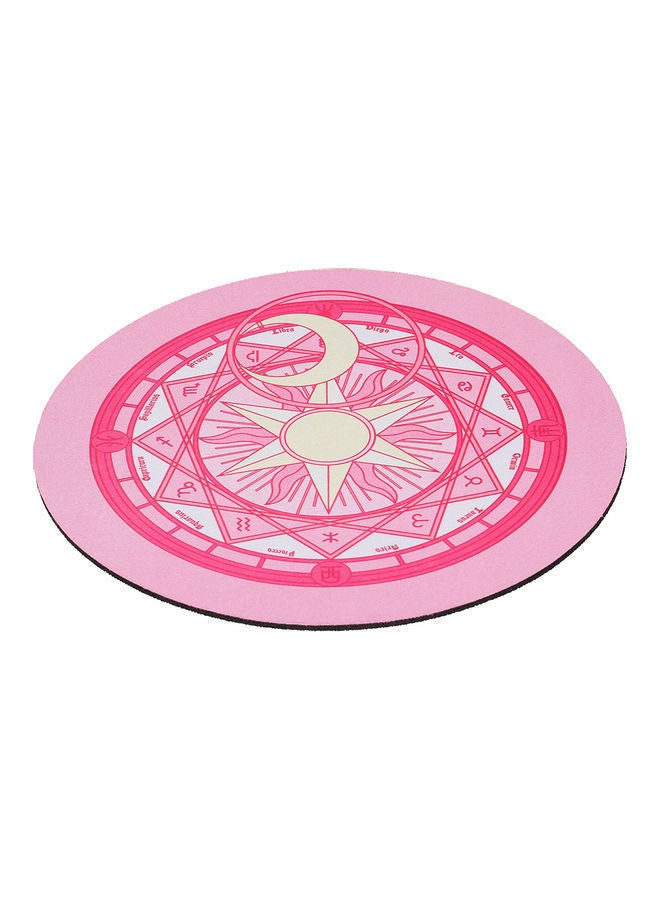 NIBEMINENT Round Mouse Pad Pink Magic Circle  - Image 1