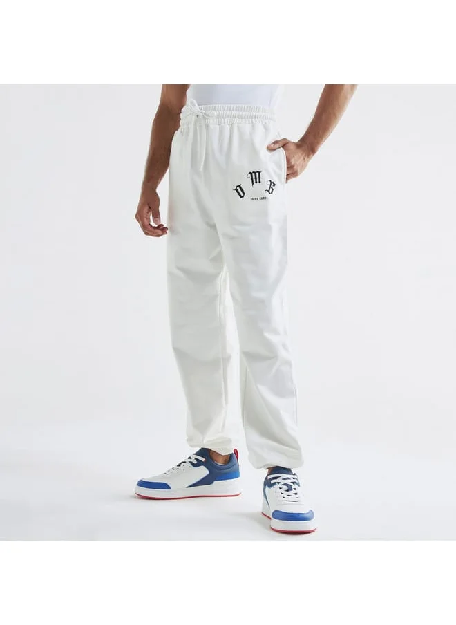 FAV Typography Print Flexi Waist Joggers with Drawstring Closure and Pockets