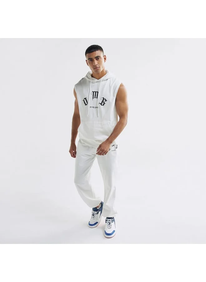 FAV Typography Print Flexi Waist Joggers with Drawstring Closure and Pockets