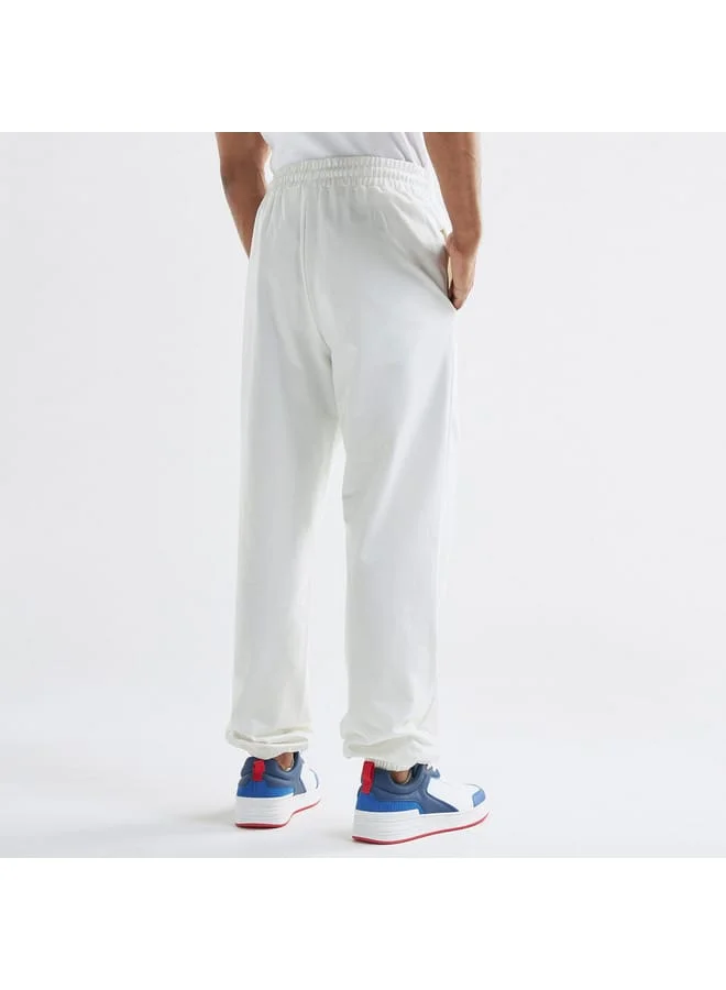 Splash FAV Typography Print Flexi Waist Joggers with Drawstring Closure and Pockets