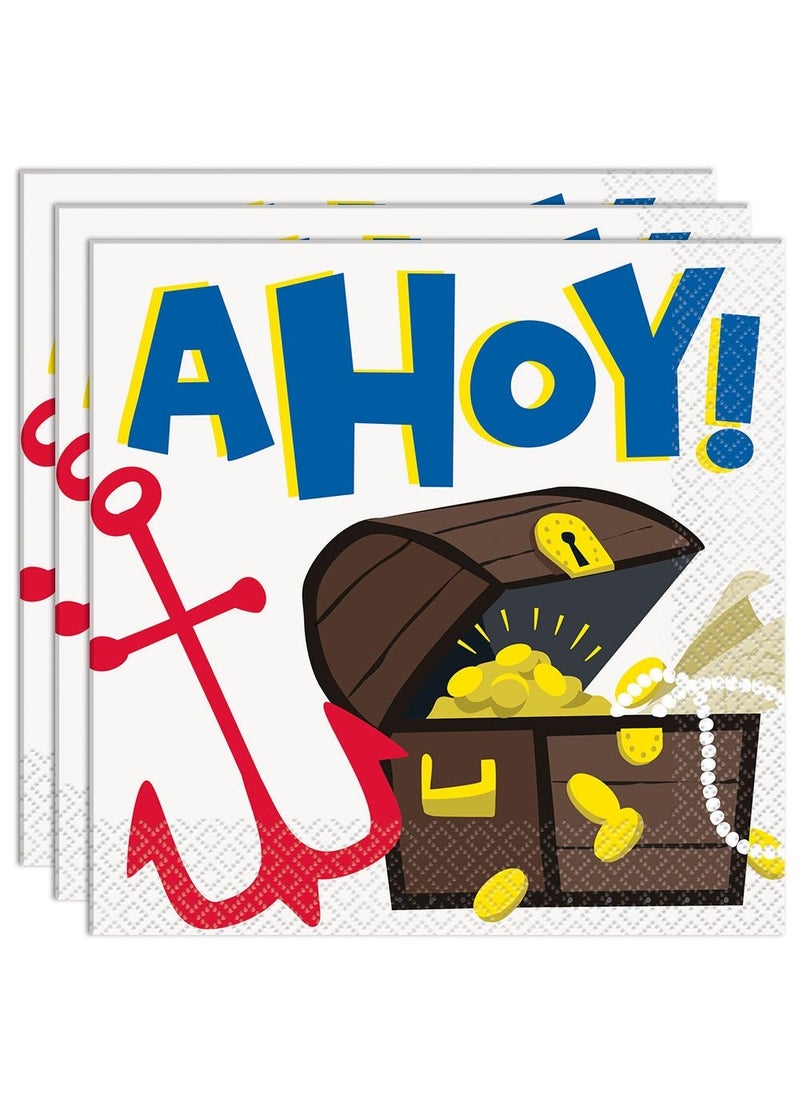 يونيك مناديل قراصنة أهوي الورقية البيضاء 33 سم عبوة من 16 قطعة - Image 1