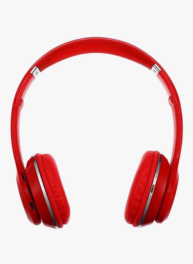 Folding Sports Stereo Bluetooth Wireless On-Ear Headphone Red - Image 2