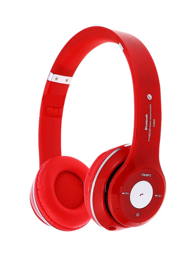 Folding Sports Stereo Bluetooth Wireless On-Ear Headphone Red - Image 1