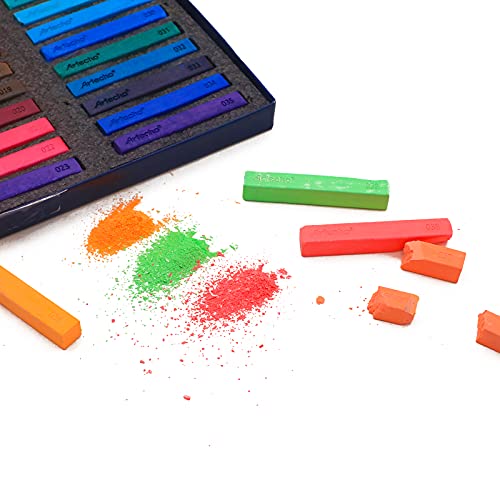 Artecho 72pcs Soft Pastels, 70 Colors Including 4 Fluorescent Colors, Extra Free Black & White, Square Chalk for Drawing, Blending, Layering, Shading, Pastels Art Supplies - Image 5