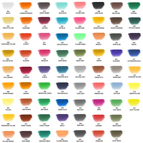 Artecho 72pcs Soft Pastels, 70 Colors Including 4 Fluorescent Colors, Extra Free Black & White, Square Chalk for Drawing, Blending, Layering, Shading, Pastels Art Supplies - Image 3