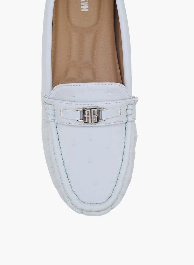 Renzo Ruganni BLUE Women Metallic Accent Loafers for Women | Best Price UAE