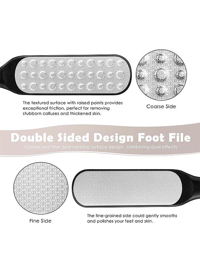Photon ملف القدم منظف القدم وملف القدم على الوجهين وملف القدم من الفولاذ المقاوم للصدأ لأداة العناية بالأداة ومزيل الكالوس للأقدام وما إلى ذلك (أسود) - Image 3