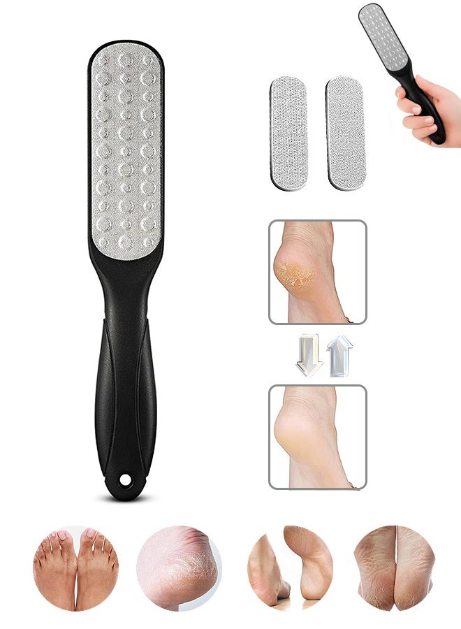 Photon ملف القدم منظف القدم وملف القدم على الوجهين وملف القدم من الفولاذ المقاوم للصدأ لأداة العناية بالأداة ومزيل الكالوس للأقدام وما إلى ذلك (أسود) - Image 1