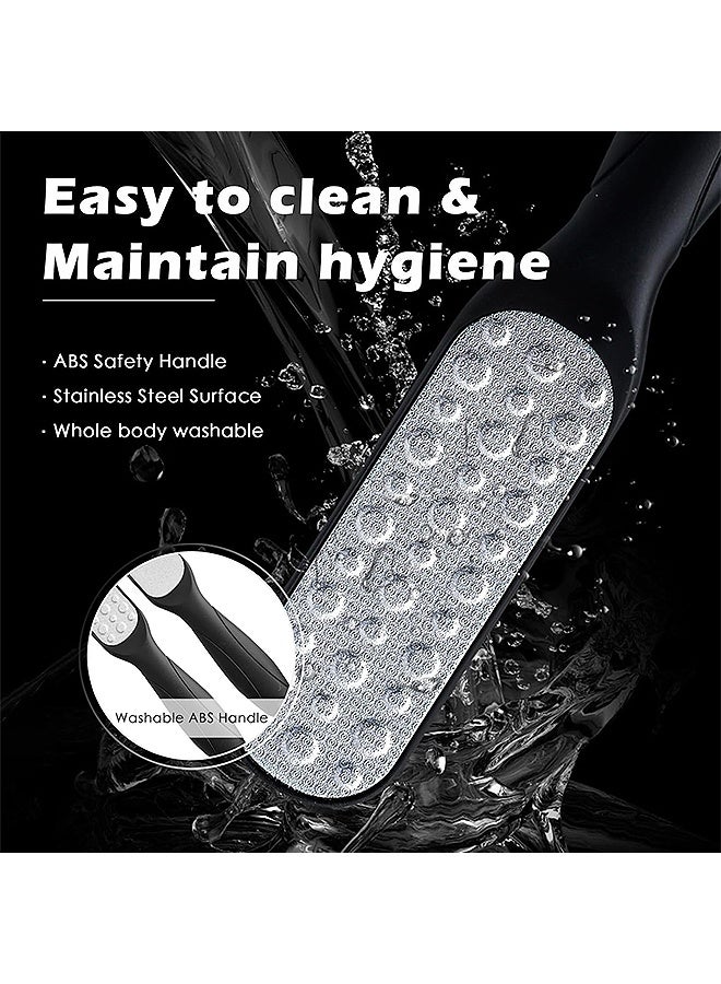 Photon ملف القدم منظف القدم وملف القدم على الوجهين وملف القدم من الفولاذ المقاوم للصدأ لأداة العناية بالأداة ومزيل الكالوس للأقدام وما إلى ذلك (أسود) - Image 4