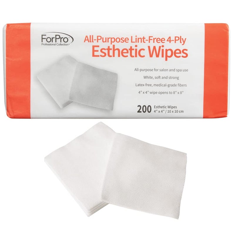 ForPro Professional Collection All-Purpose Lint-Free 4-Ply Esthetic Wipes, for Salon and Spa Use, Soft, Strong and Durable, Latex-Free, 4" x 4", 200-Count (Pack of 6) - Image 3