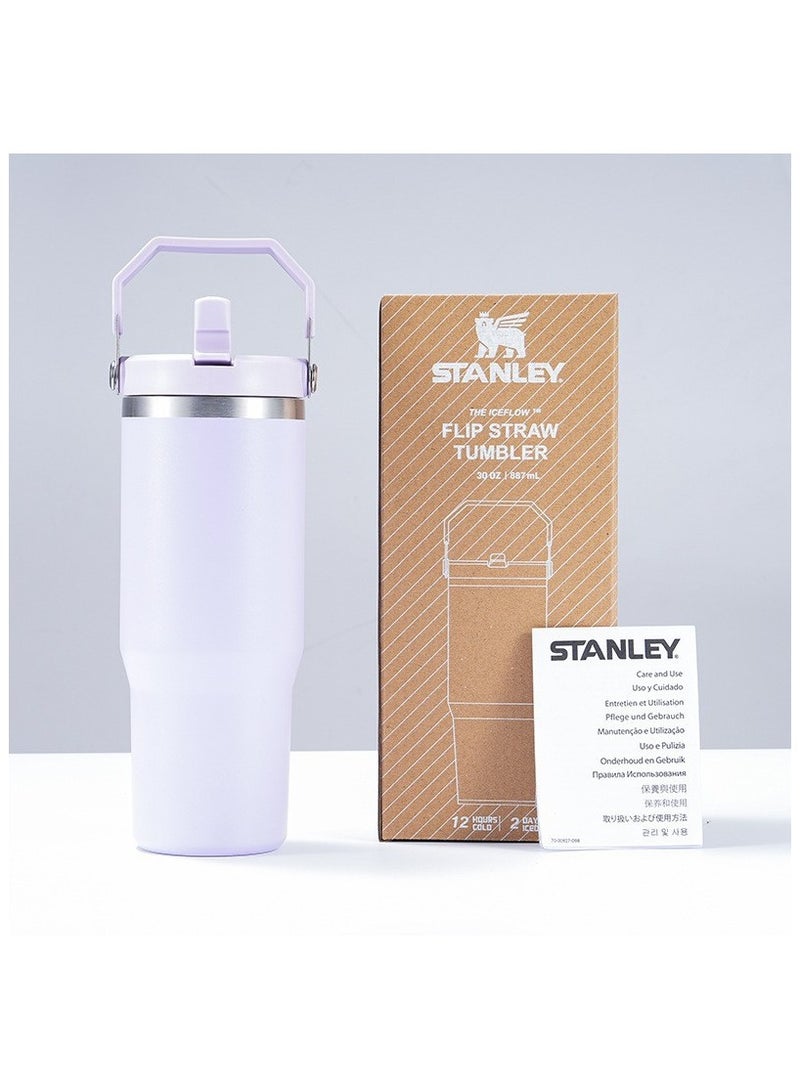 Stanley Stainless steel vacuum insulated cup with lid and straw for water, iced tea or coffee, smoothies, etc 30 oz