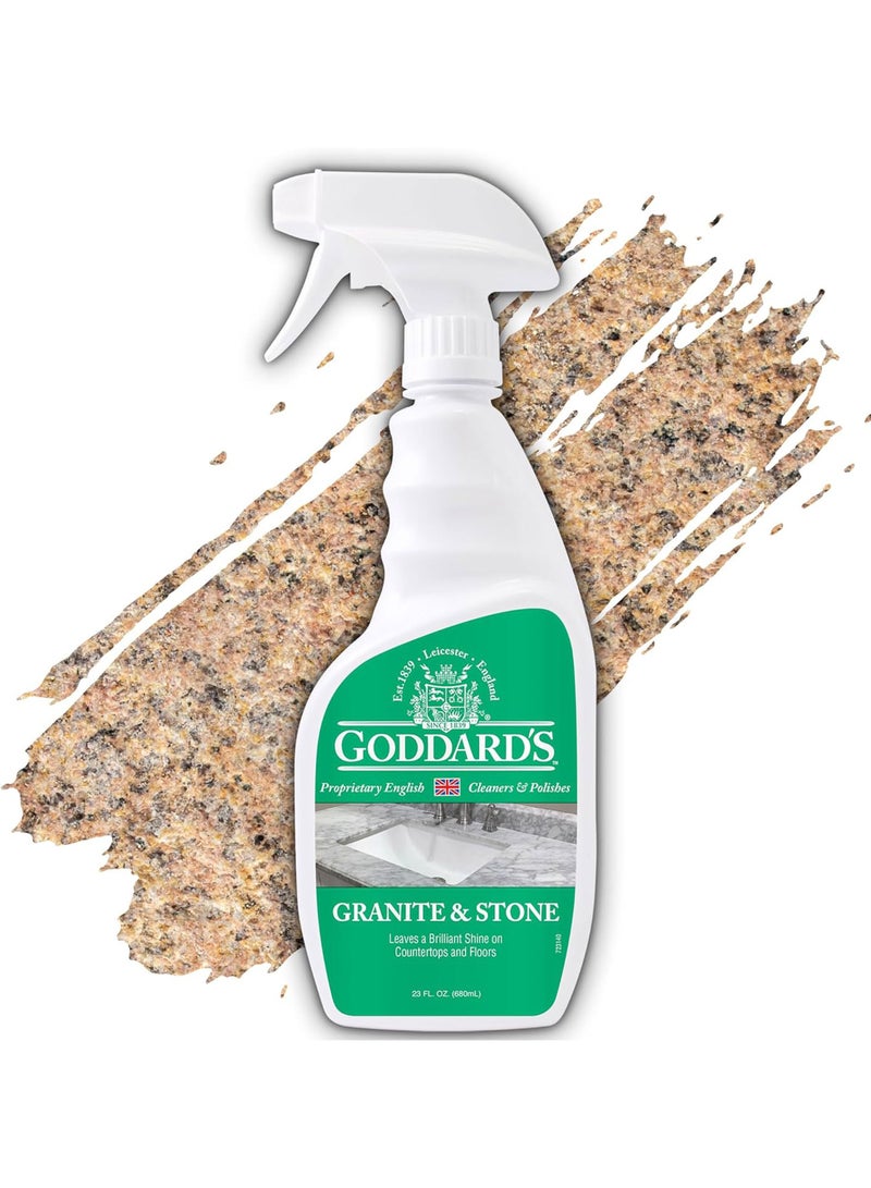 GODDARD'S Goddard’s Marble & Granite Polish Carnauba Wax Countertop Spray Cleaner for Water Stain and Scratches on Kitchen Island, Cleaning for Natural Stone, Tile, Corian Surface, Sealer & Protectant, 23 oz - Image 1