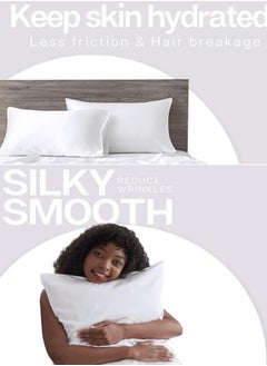 ZCM-HAPPY Pack of 2 Skin-Friendly Silk Satin Pillowcases with Envelope Design, Smooth Pillowcase Hair-Friendly Pillowcase Luxurious Satin Pillow Covers For Better Sleep Anti-wrinkle Pillowcases for Sensitive Skin  - Image 4