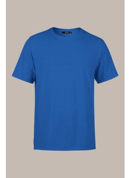 mmetalic Men's Indigo T-Shirt Regular Fit Comfortable Cut Crew Neck Basic T-Shirt  - Image 1