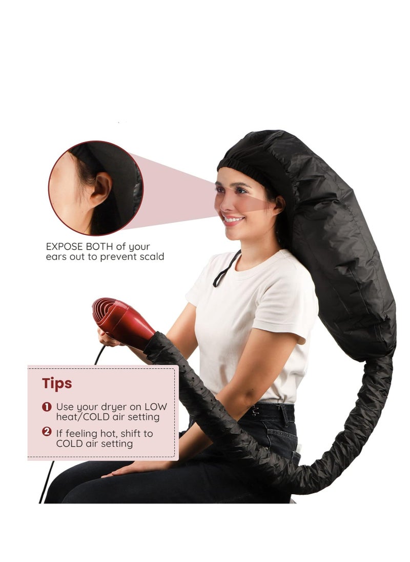 Segbeauty Bonnet Hooded Hair Dryer Attachment, Segbeauty Extra Large Adjustable Deep Conditioning Cap, Upgraded Drying Heat Cap with Elastic Strap for Natural Curly Textured Hair Care, Fast Drying, Styling  - Image 3