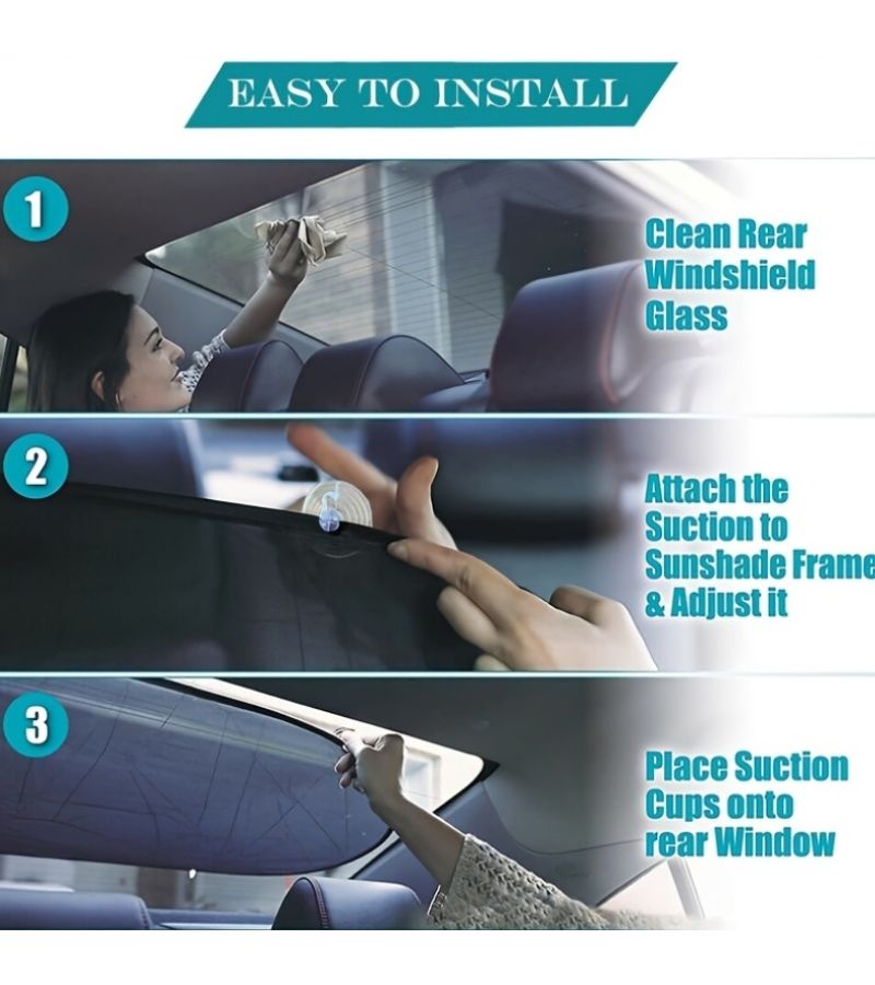 Set Of 4 Car Window Sunshades For 2 Rear And 2 Front Windows Anti UV Rays Privacy Protection Easy Installation Breathable Mesh For Cars And SUVs - Image 4