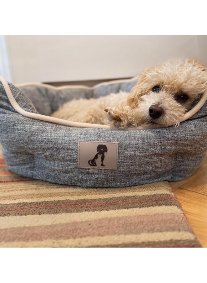 مورو مورو عش كلب مدور كتان – مريح وقابل للتنفس مع وسادة قابلة للإزالة - Image 3