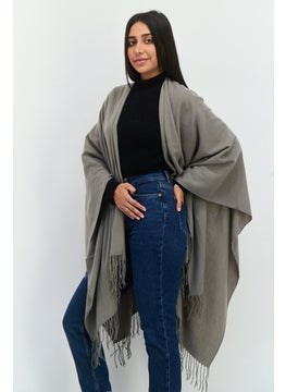 French Connection Women Solid Poncho, Grey  - Image 2