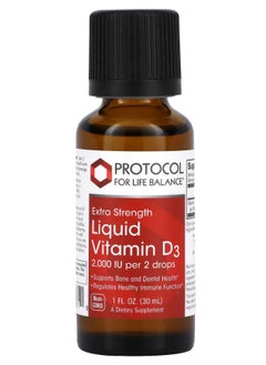 Protocol For Life Balance Liquid Vitamin D3 Extra Strength  2000 IU 1 fl oz (30 ml) 