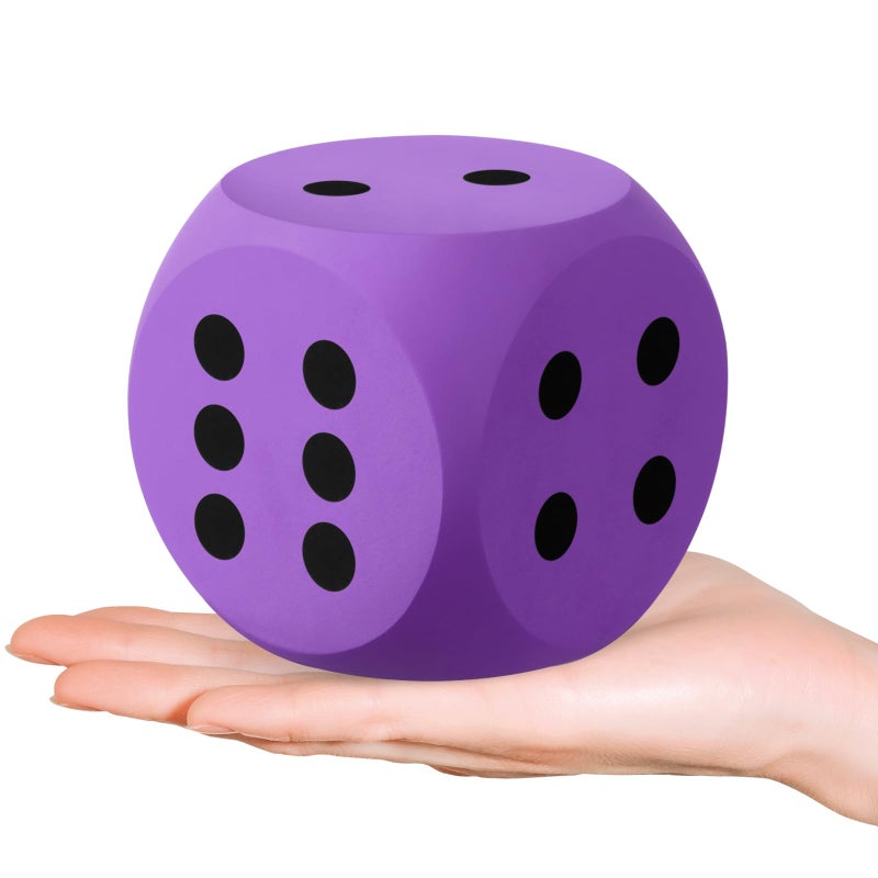 Shappy 3 Inches Foam Dice Fun Filled Large Educational Toy Kawaii Giant Decorative Eva Foam Jumbo Dice Big Square Building Blocks for Board Game Nights Learning SessionsPurple1 Pc - Image 3