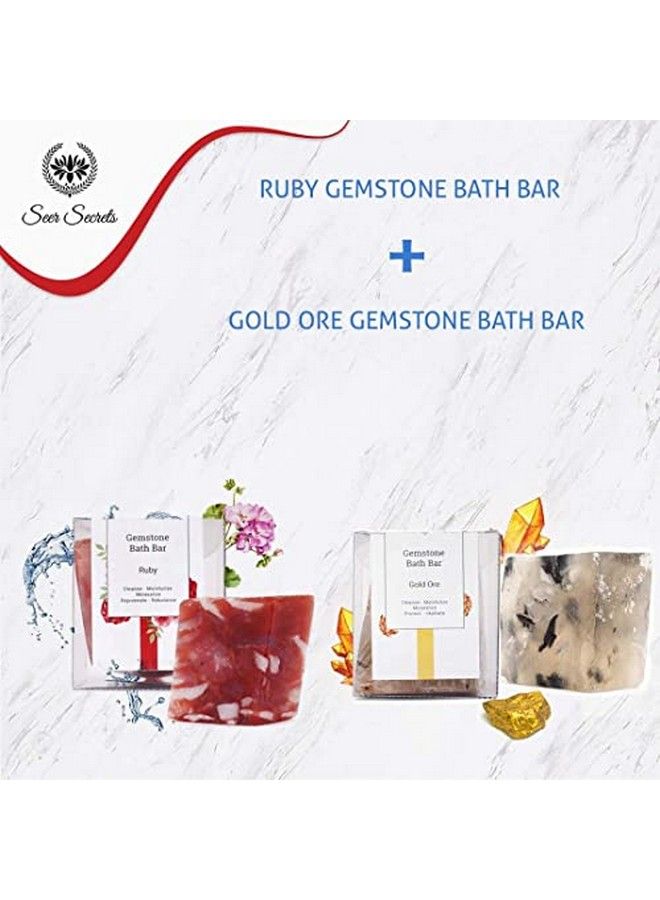 Seer Secrets Beauty Gift Hamper | Luxury Beauty Bath Soap Combo Pack | Gem Stone Ruby & Gold | Bath Soap For Dry Skin | Moisturized & Glowing Skin Soap 140G (Pack Of 2) - Image 3