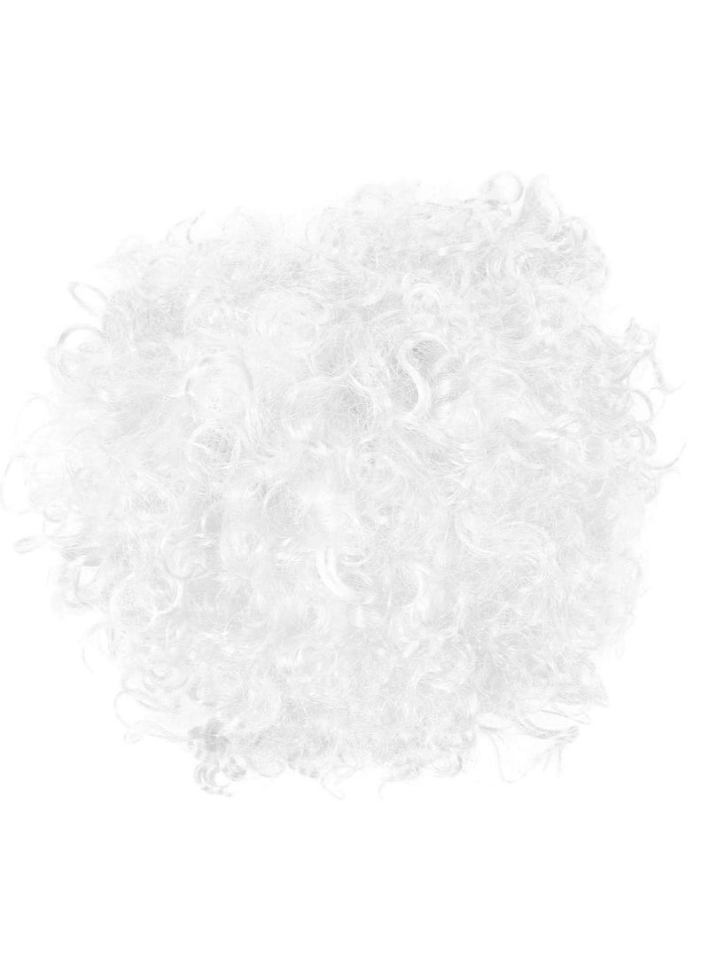 إستيل شعر مستعار أبيض أفرو مجعد مهرج هالوين السيرك كرنفال زي حفلة تأثيري شعر مستعار للحفلات للبالغين والأطفال - Image 1
