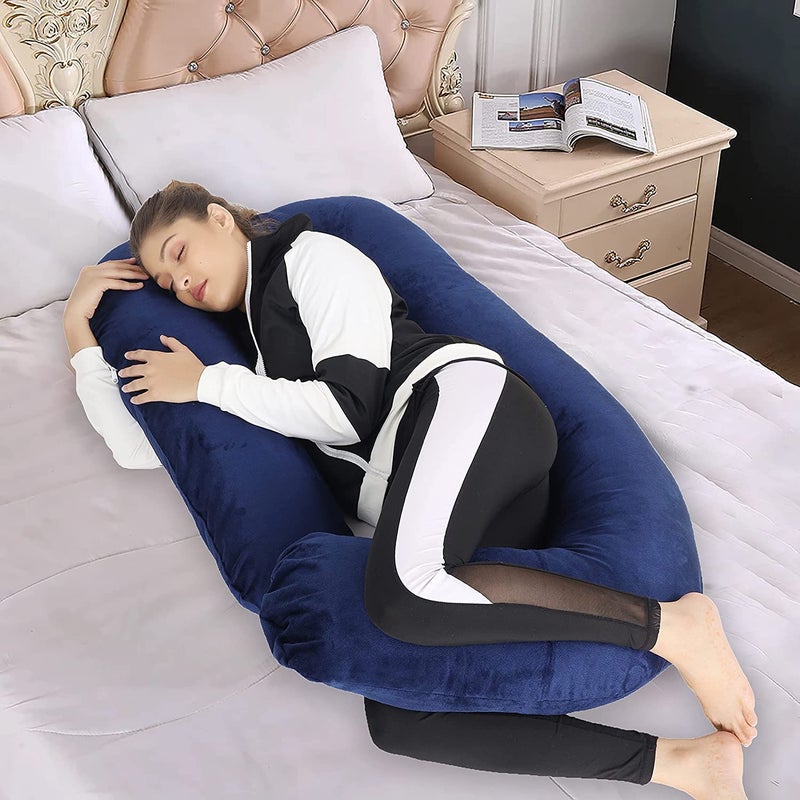 ozly Ultra Soft Pregnancy Pillow for Sleeping, Extra Large J Shaped Body Pillow, Maternity Pillow for Pregnant Women with Velvet Cover - Image 4