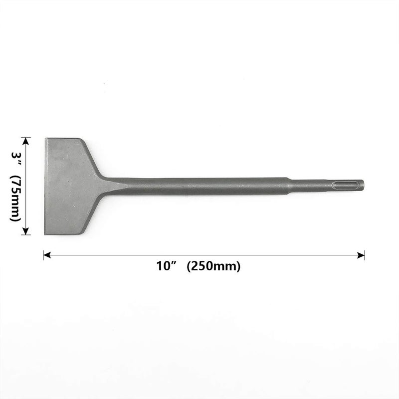 SPKLINE 3 Inch Wide Tile & Thinset Scaling Chisel SDS-Plus Shank 3" x 10" Thinset Scraper Wall and Floor Scraper Works with All Brands of SDS-Plus Rotary Hammers and Demolition Hammers - Image 2