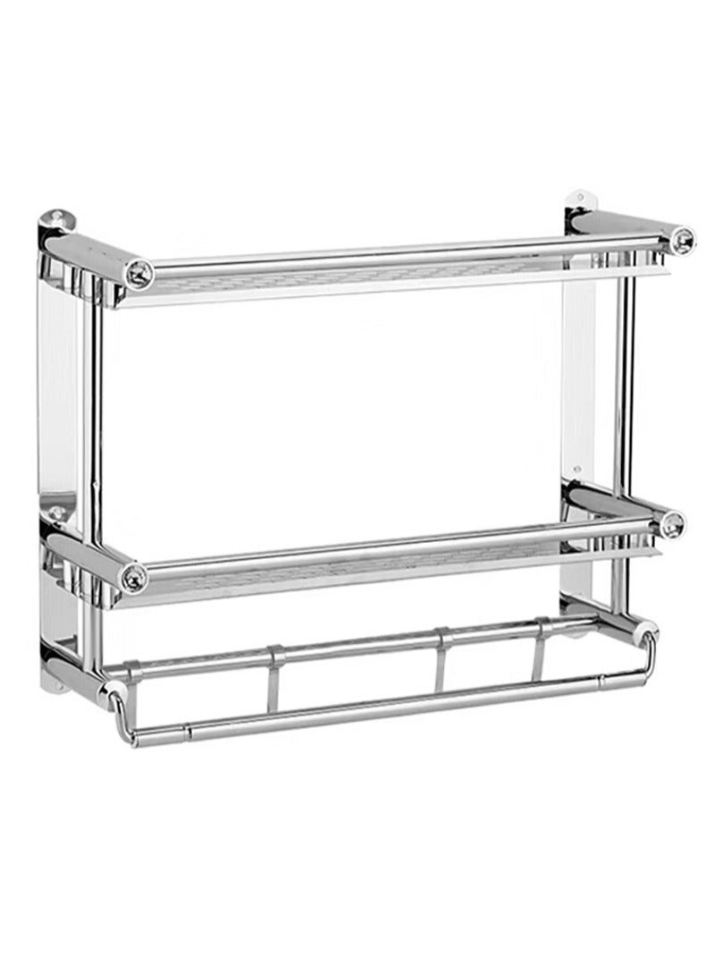 AGD Stainless Steel Wall-Mounted Towel Rack Silver - Image 1