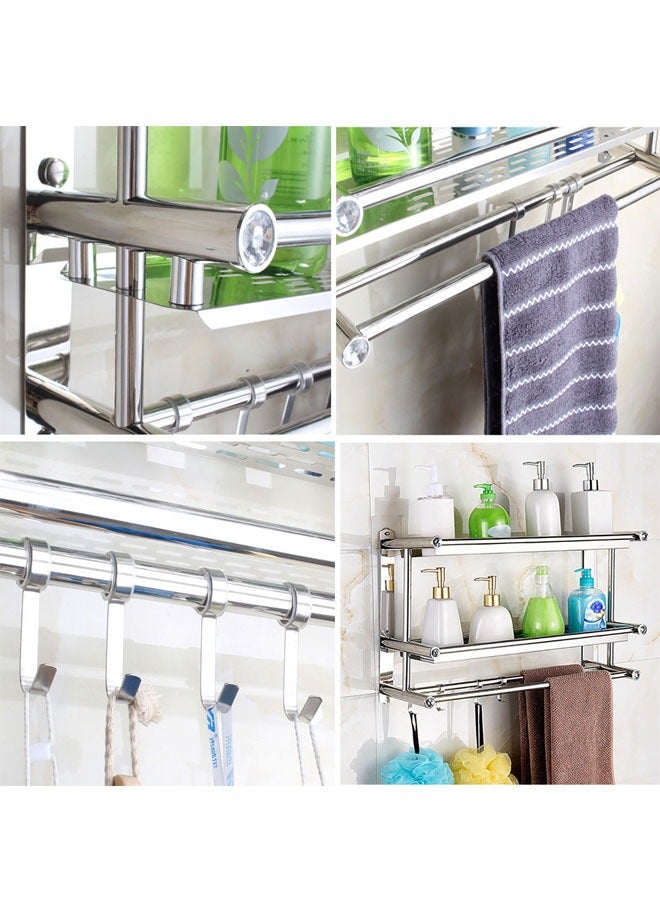 AGD Stainless Steel Wall-Mounted Towel Rack Silver - Image 3