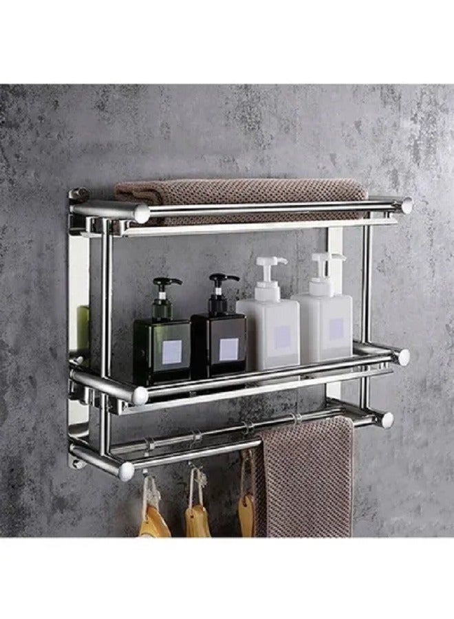 AGD Stainless Steel Wall-Mounted Towel Rack Silver - Image 2