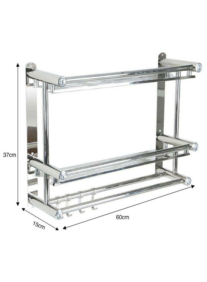 AGD Stainless Steel Wall-Mounted Towel Rack Silver - Image 5