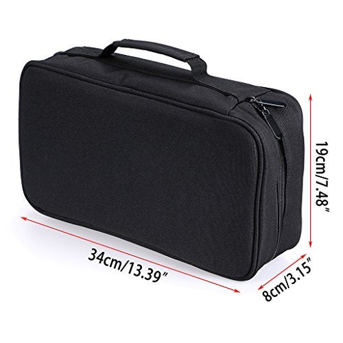 BTSKY Art Marker Carrying Case Lipstick Organizer-60 Slots Canvas Zippered Markers Storage for Touch Spectrum Noir Paint Sharpie Markers, Empty Wallet Only (Black) - Image 3