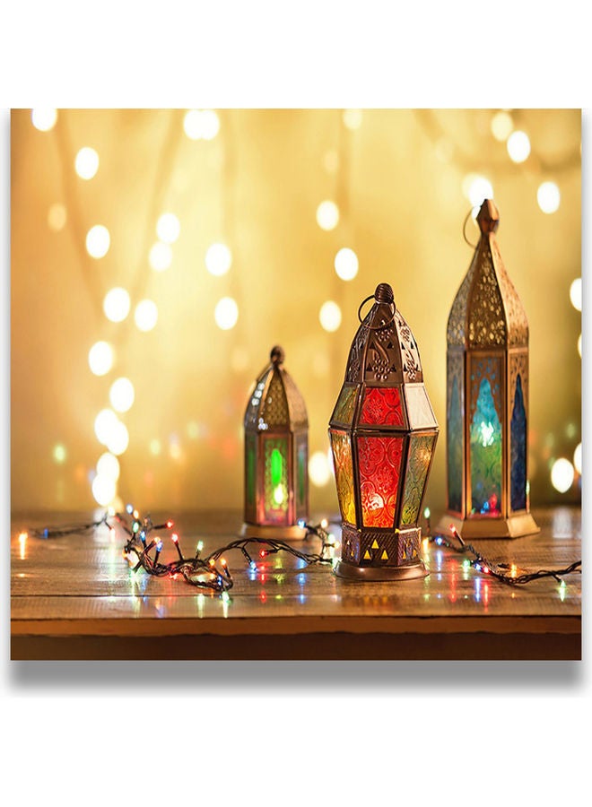 NIBEMINENT Ramadan Kareem Themed Painting Without Frame Multicolour 30x30cm