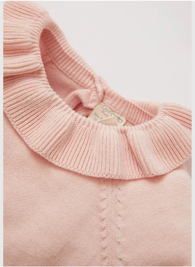 DeFacto BabyGirl Regular Fit Frill Neck Long Sleeve Tricot Pullover