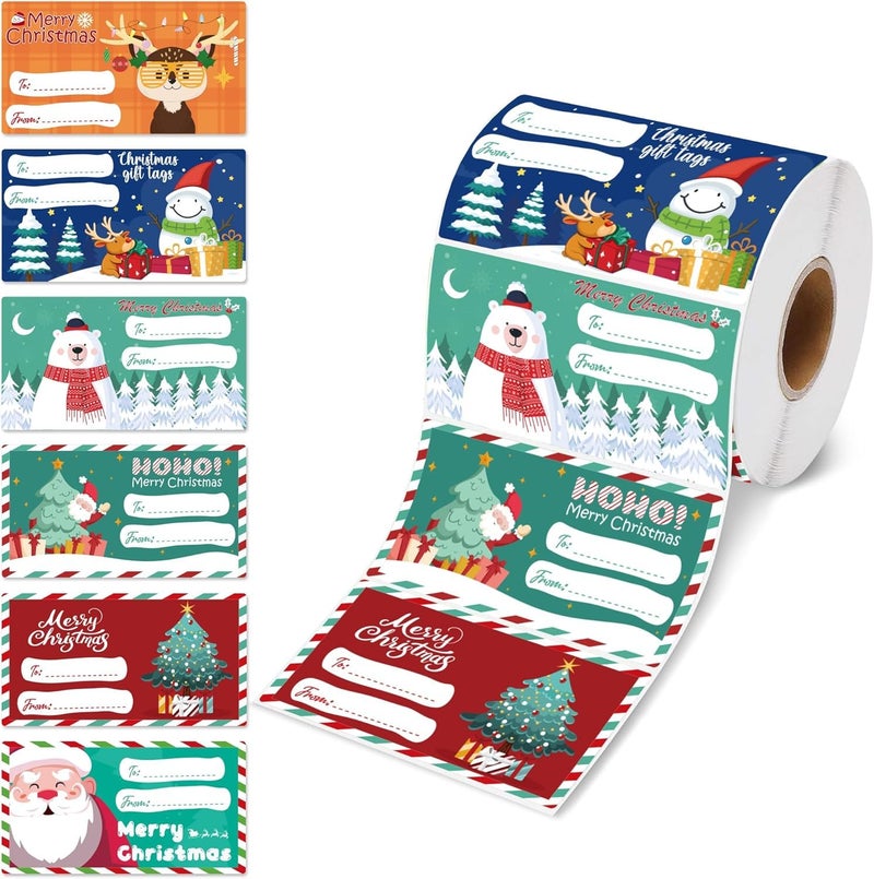 Preptep 500 PCS Christmas Gift Tags Gift Tags for Christmas Presents Christmas Gifts for Women Men Kids Christmas Wrapping Paper Christmas Decorations Christmas Gift Bags 295 x 16 Inch