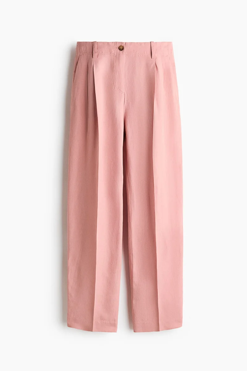 H&M Tapered linen-blend trousers