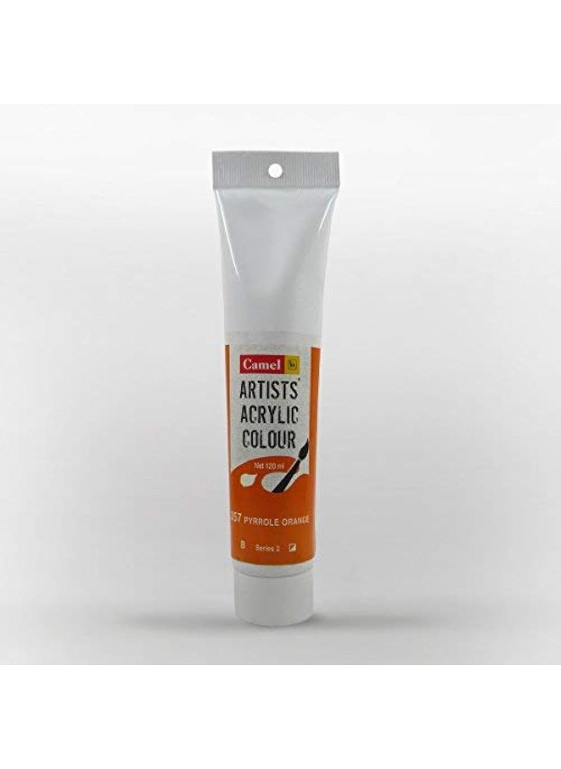 camel Camlin Kokuyo Artist Acrylic Colour Tubes 120ml Pyyrole Orange 357 