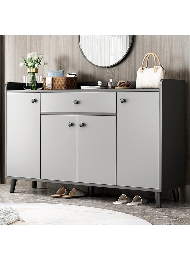 MUZIIHE Modern European-style shoe cabinet, household door corridor entrance foyer cabinet, indoor corridor entrance multi-layer storage cabinet, foyer cabinet integrated simple shoe rack, 3 layers, 4 doors, 27 inches, 140*84*30 cm  - Image 3