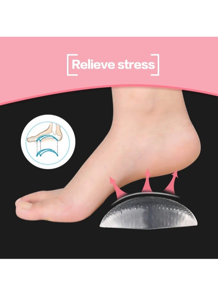 ارواق 1 زوج أقواس تقويم العظام قوس دعم نعل القدم هدفين أقدام مسطحة النعال تخفيف الألم أحذية تقويم العظام وسادة العناية بالقدم هلام السيليكا - Image 1