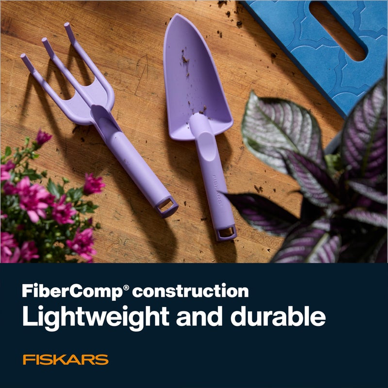 Fiskars 3-Piece Gardening Set, FiberComp Trowel & Cultivator, Dual-Layer Knee Pad, Rustproof Lightweight Design, Explore Collection - Image 3
