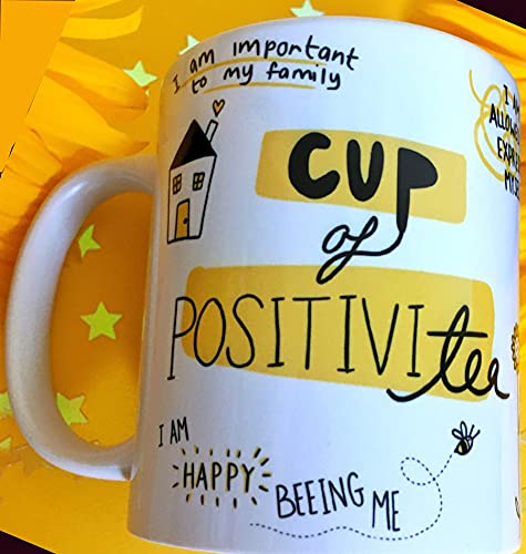 DAYS Cup of POSITIVI-Tea, Motivational Mug Motivational Quote Printed Coffee Mug and Tea Cup for Gift to Friend, Brother Fathers Daughter - Image 1