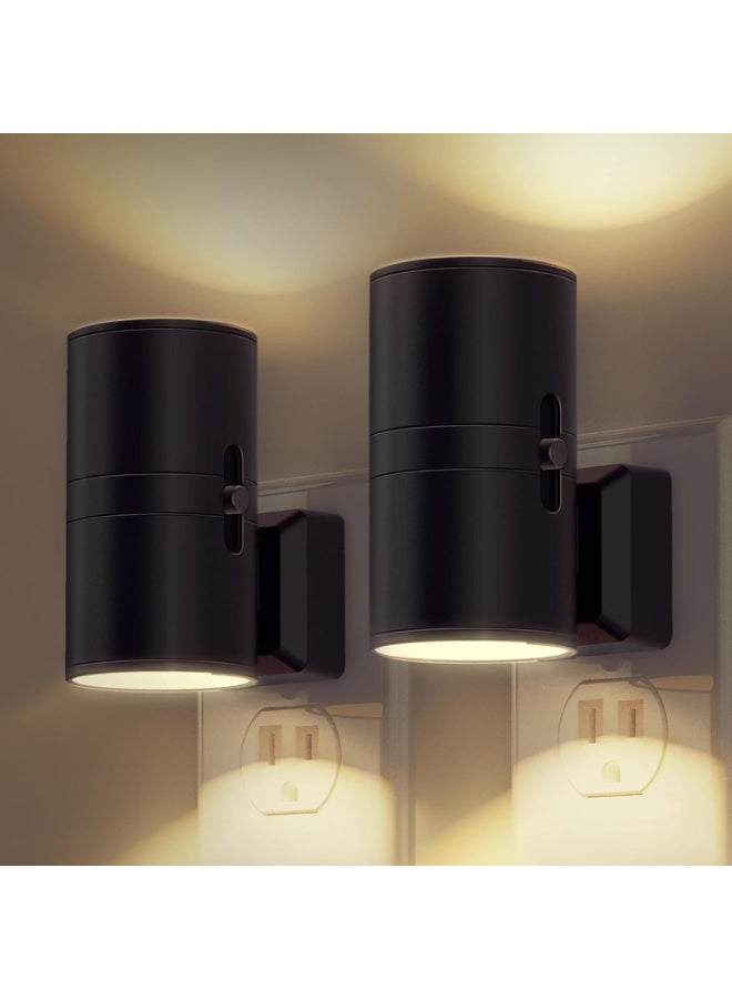 ضوء ليلي يوصّل بالقابس، أضواء ليلية عصرية توصل في الحائط، مستشعر من الغسق إلى الفجر، أبيض ناعم 3000K، سطوع قابل للتعديل 0-100 لومن، أضواء ليلية قابلة للتعتيم للردهة، غرفة النوم، السلالم، عبوة من 2 - Image 1