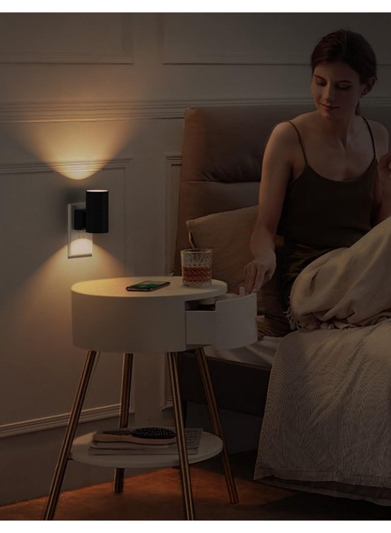 ضوء ليلي يوصّل بالقابس، أضواء ليلية عصرية توصل في الحائط، مستشعر من الغسق إلى الفجر، أبيض ناعم 3000K، سطوع قابل للتعديل 0-100 لومن، أضواء ليلية قابلة للتعتيم للردهة، غرفة النوم، السلالم، عبوة من 2 - Image 4